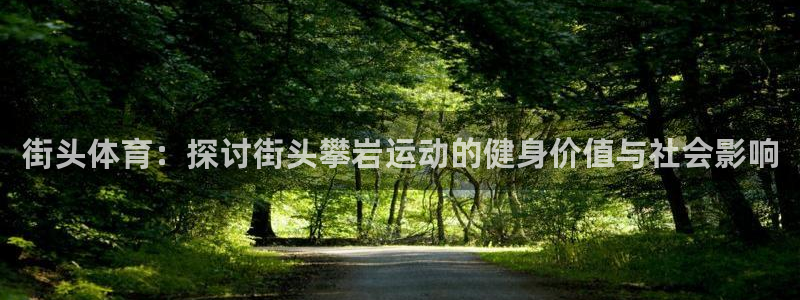 三亿体育登录：街头体育：探讨街头攀岩运动的健身价值与社会影响